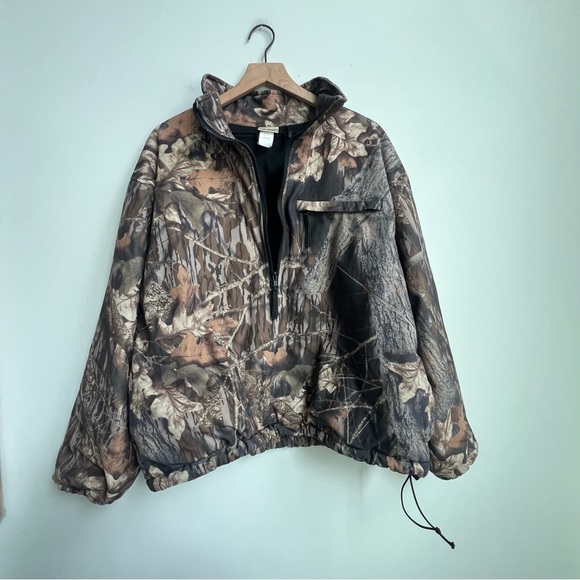 Vintage LL Bean x Mossy Oak Break-up XL Camo Jacket 1/2 Zip Hunting Camouflage - Picture 8 of 15
